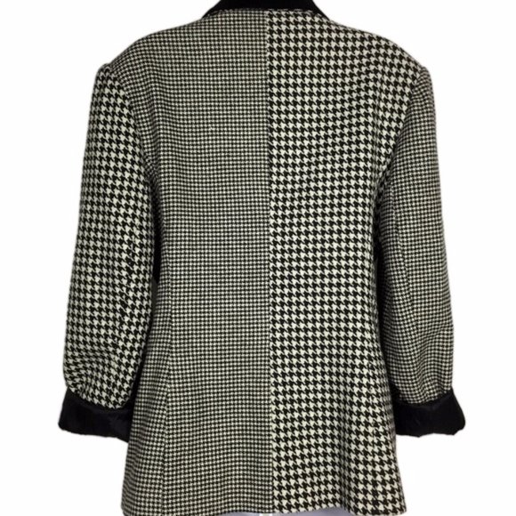Vintage Preppy Houndstooth Black and White Jacket - Picture 4 of 8